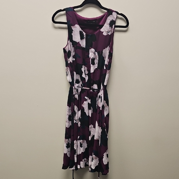 Banana Republic Purple and White Floral Midi Dress - Picture 1 of 2
